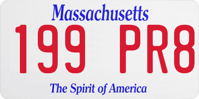 MA license plate 199PR8