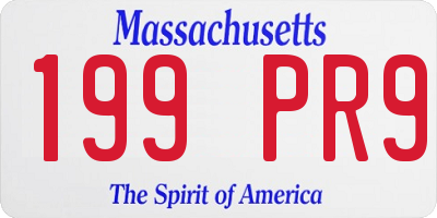 MA license plate 199PR9