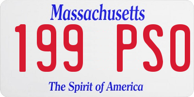 MA license plate 199PS0