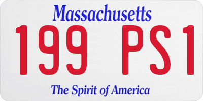 MA license plate 199PS1