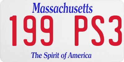 MA license plate 199PS3