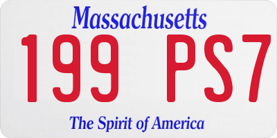 MA license plate 199PS7