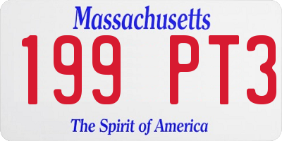 MA license plate 199PT3
