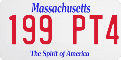 MA license plate 199PT4