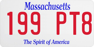 MA license plate 199PT8