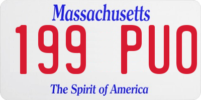 MA license plate 199PU0
