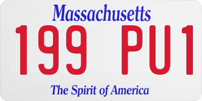 MA license plate 199PU1
