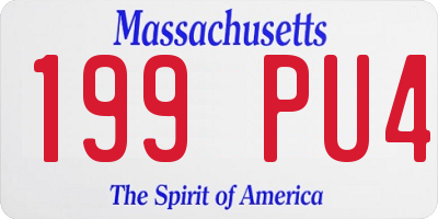 MA license plate 199PU4