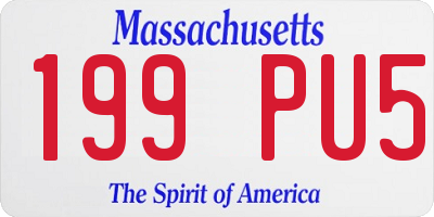 MA license plate 199PU5