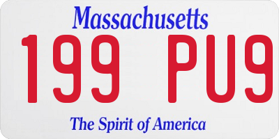 MA license plate 199PU9