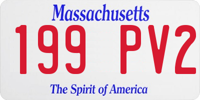 MA license plate 199PV2