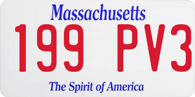 MA license plate 199PV3