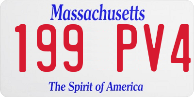 MA license plate 199PV4