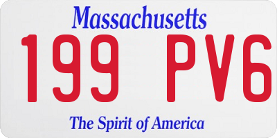 MA license plate 199PV6