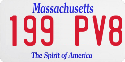MA license plate 199PV8