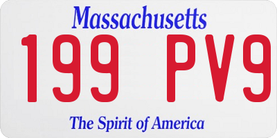 MA license plate 199PV9