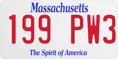 MA license plate 199PW3