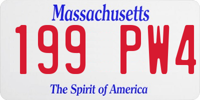 MA license plate 199PW4