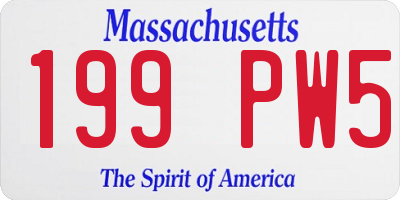 MA license plate 199PW5