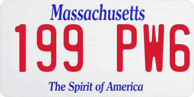 MA license plate 199PW6