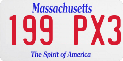 MA license plate 199PX3