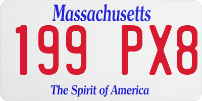 MA license plate 199PX8