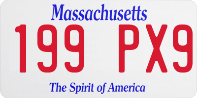 MA license plate 199PX9