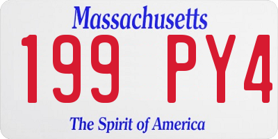 MA license plate 199PY4