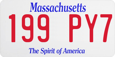 MA license plate 199PY7