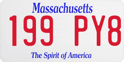 MA license plate 199PY8