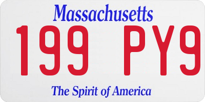 MA license plate 199PY9