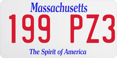 MA license plate 199PZ3