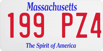 MA license plate 199PZ4