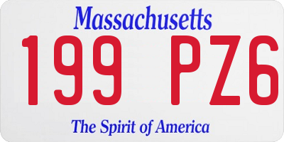 MA license plate 199PZ6