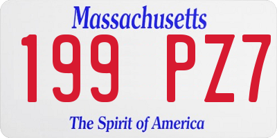 MA license plate 199PZ7