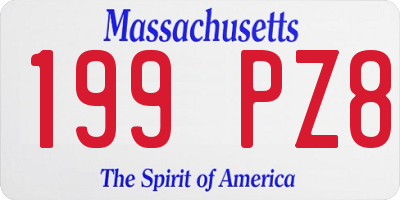 MA license plate 199PZ8