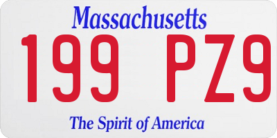 MA license plate 199PZ9