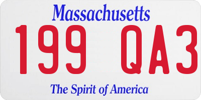 MA license plate 199QA3