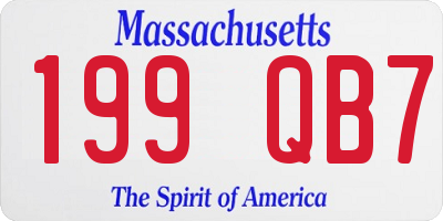 MA license plate 199QB7
