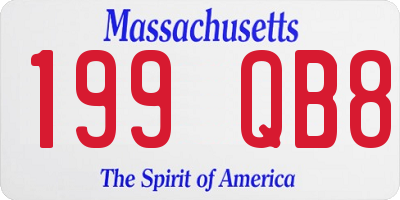 MA license plate 199QB8
