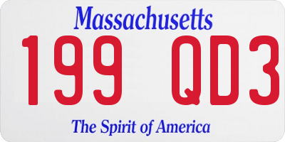 MA license plate 199QD3