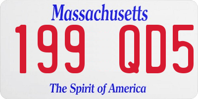MA license plate 199QD5