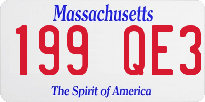 MA license plate 199QE3