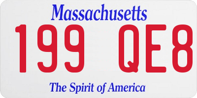 MA license plate 199QE8