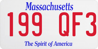 MA license plate 199QF3
