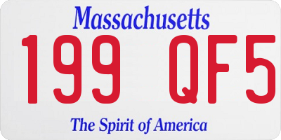 MA license plate 199QF5