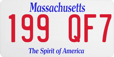 MA license plate 199QF7
