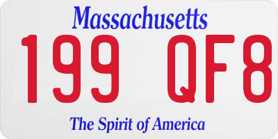 MA license plate 199QF8