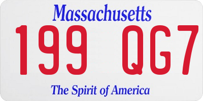 MA license plate 199QG7
