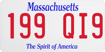 MA license plate 199QI9